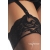 Leg avenue medias de nylon negras con encaje superior plus