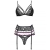 SNEHANA LC 90443 SOUTIEN-GORGE + JARRETIÈRE + CULOTTE NOIR L