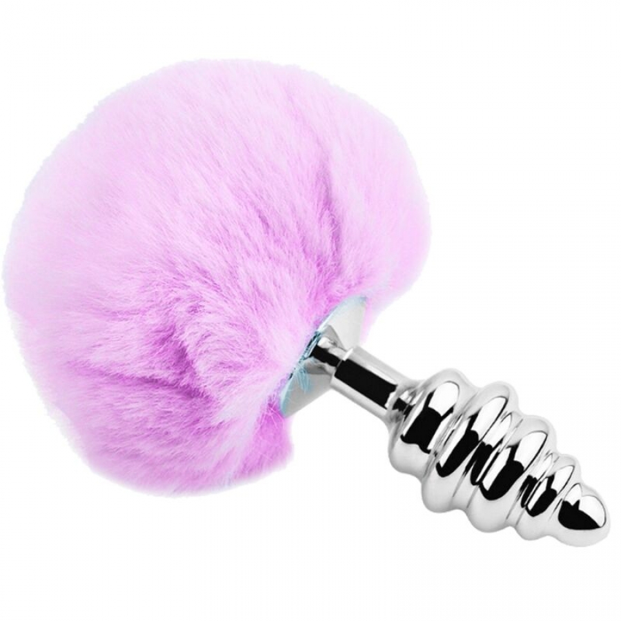 PLUG PIACERE ANALE SPIRALE METALLO FLUFFY VIOLA TAGLIA L