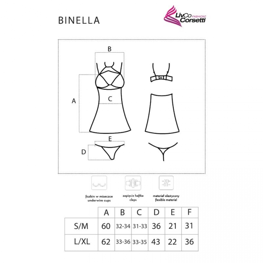 BINELLA SET BABYDOLL + TANGA N 10