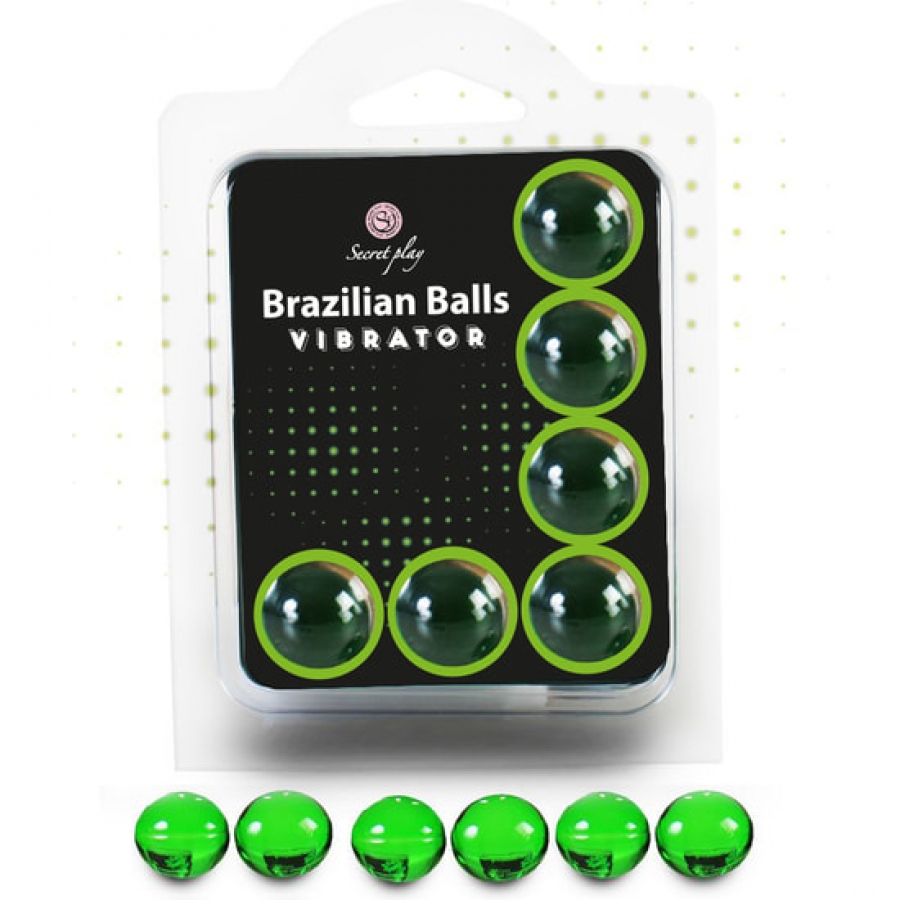 Jogo secreto com 6 bolas vibrando de hortelã