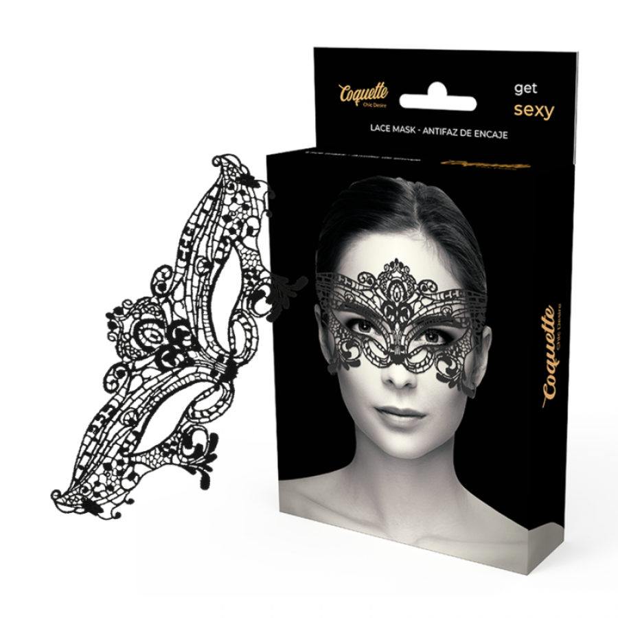 CHIC DESIRE - MASQUE LARGE EN DENTELLE NOIRE