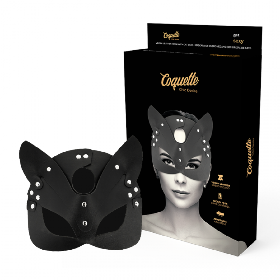 CHIC DESIRE - MASQUE EN CUIR VEGAN AVEC OREILLES DE CHAT