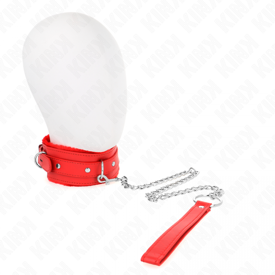 COLLARE CON GUINZAGLIO 65 CM CON RESTRIZIONI ROSSO 36-42 CM