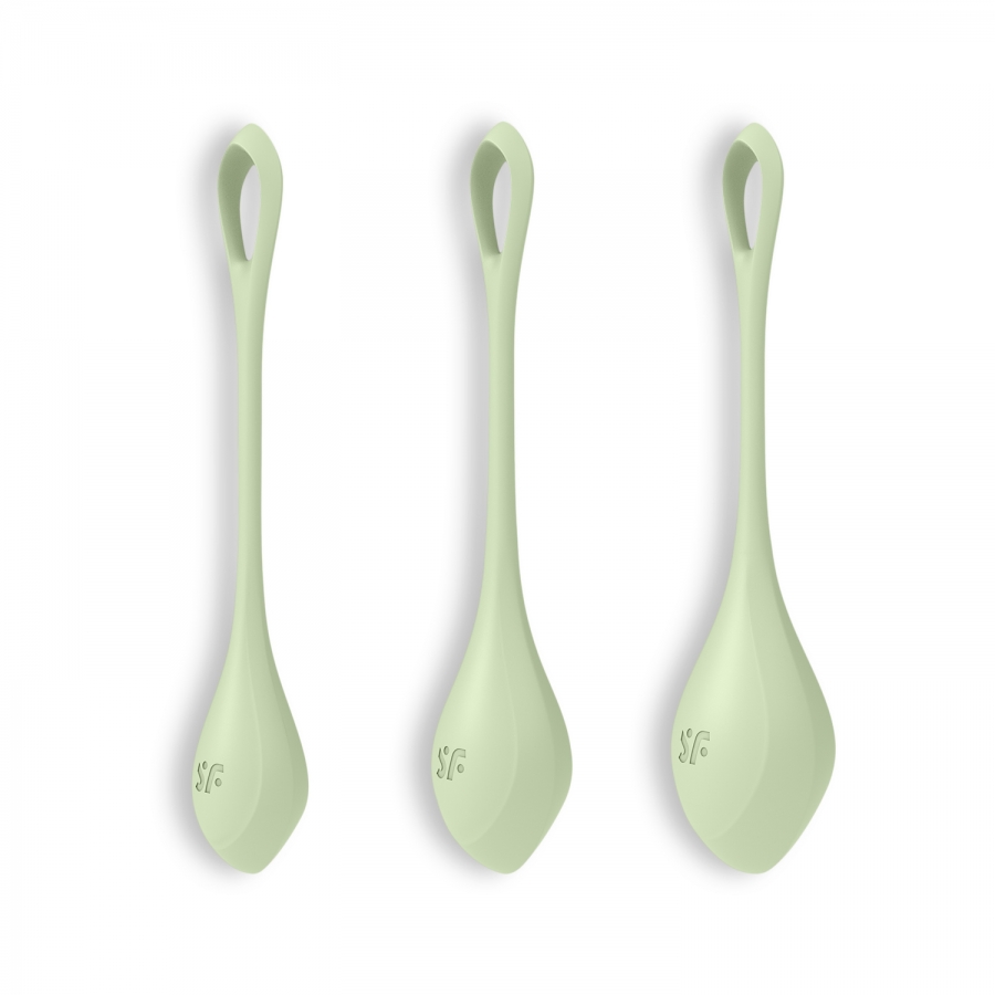 CONJUNTO DE 3 BOLAS KEGEL YONI POWER 2 SATISFYER VERDES