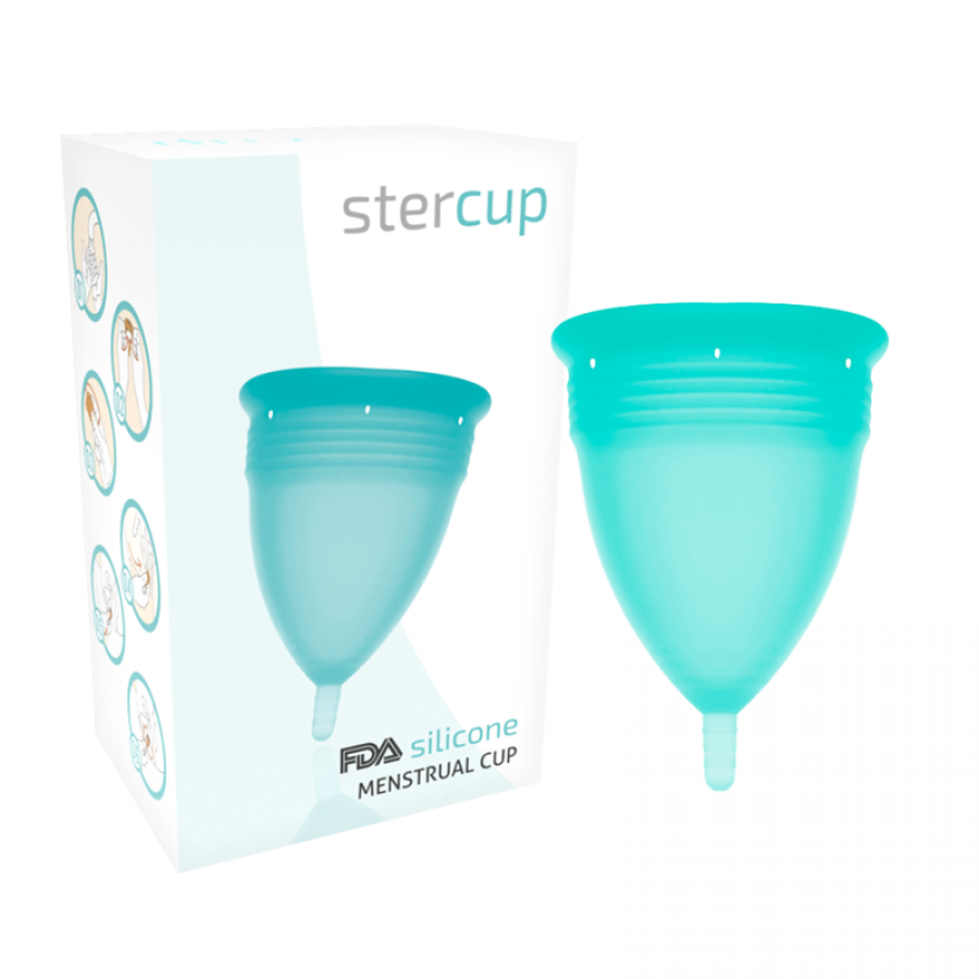 COPPA MENSTRUALE  TAGLIA L ACQUAMARINA COLORE SILICONE FDA