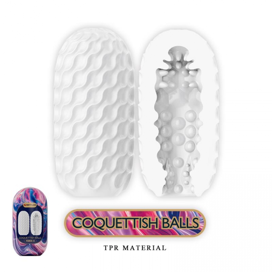 COQUETTISH BALLS MASTURBATEUR HOMME EN SILICONE BLANC