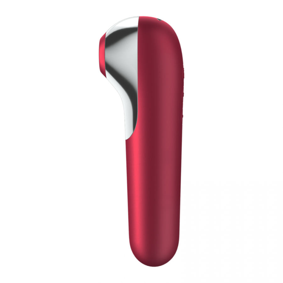 DUAL LOVE VIBRADOR Y SUCCIONADOR CON AIRE PULSADO ROJO