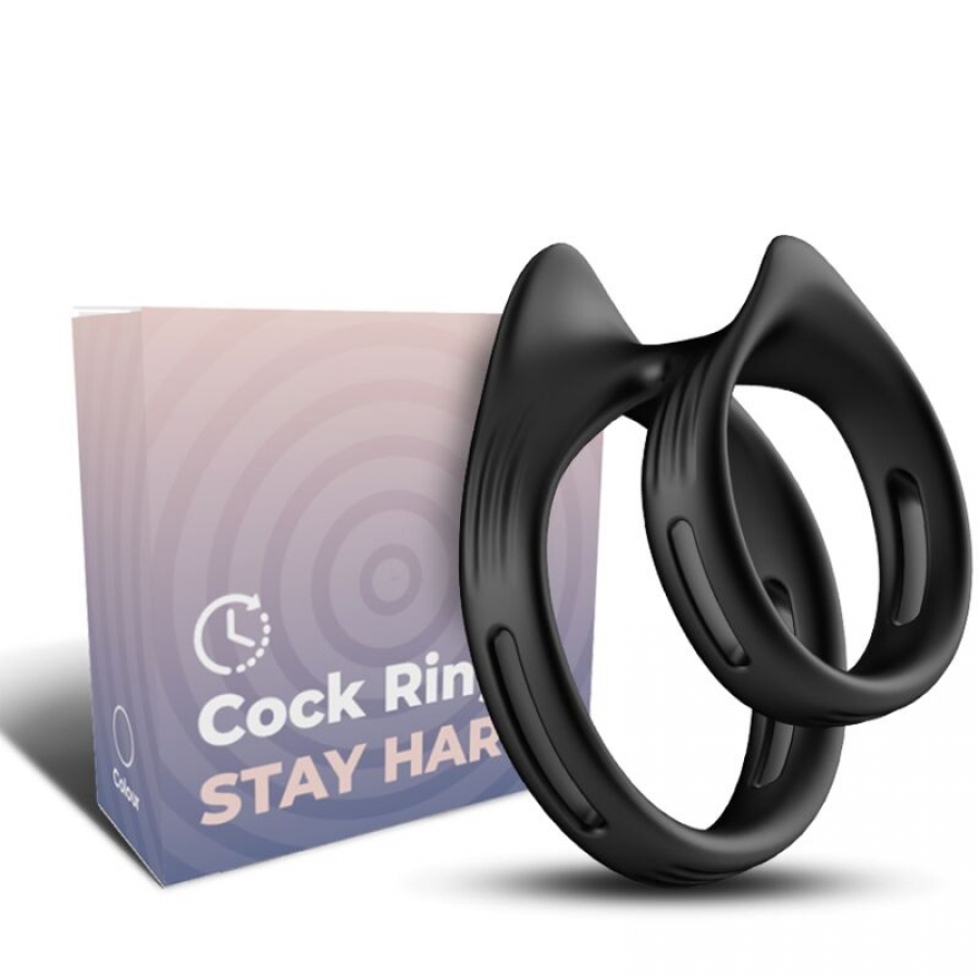 BAGUE DOUBLE ÉLASTIQUE DUALRING NOIR