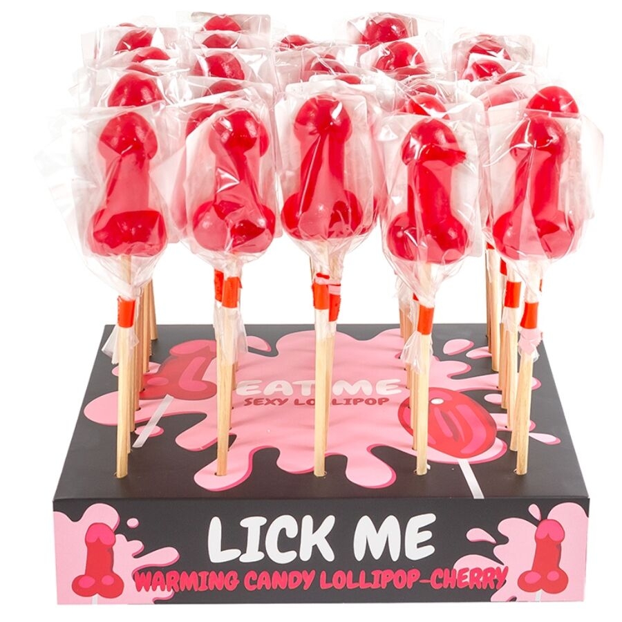 EXPOSITOR PIRULETA PENE CARAMELO CEREZA CON EFECTO CALOR PIC