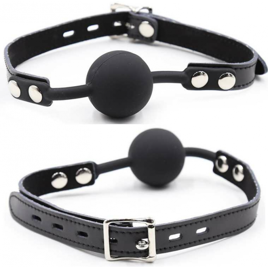 FETISH BALL GAG EN SILICONE AVEC CEINTURE EN CUIR