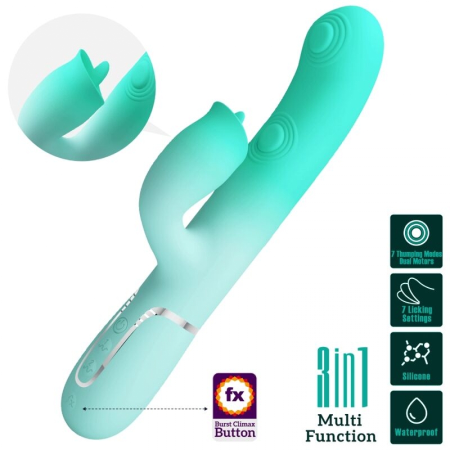 GIGI MULTIFUNCIONAL COELHO VIBRADOR AQUA VERDE