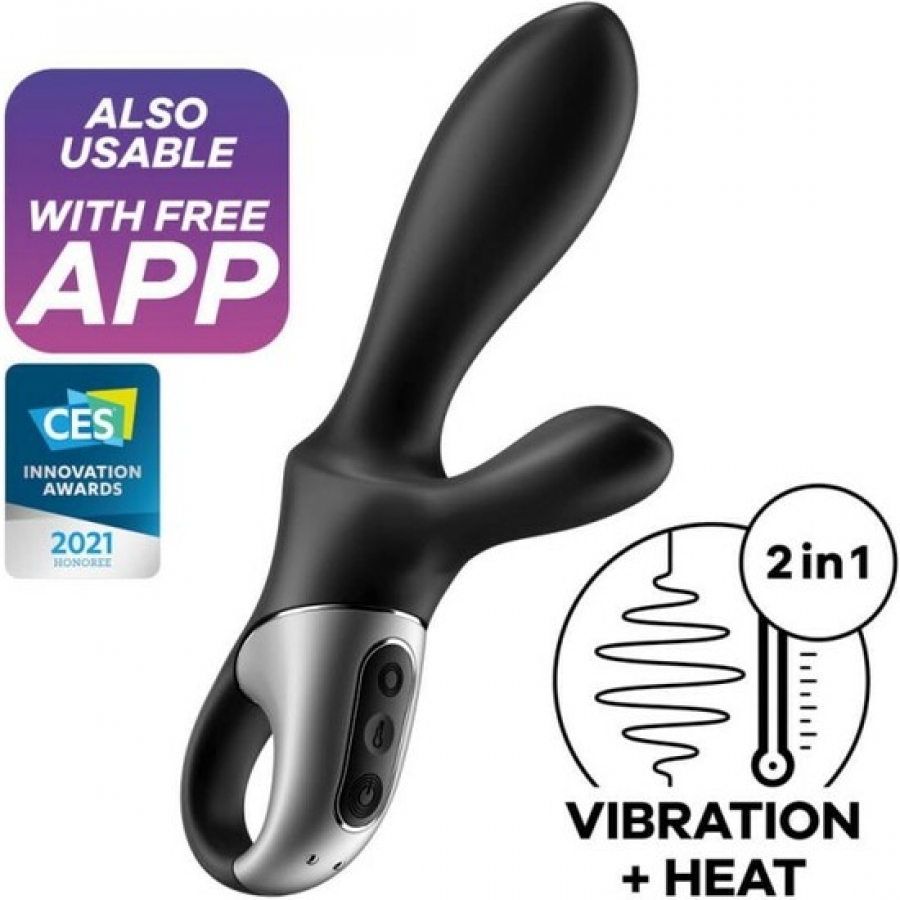 SATISFYER HEAT CLIMAX + VIBRATOR WITH APP BLACK