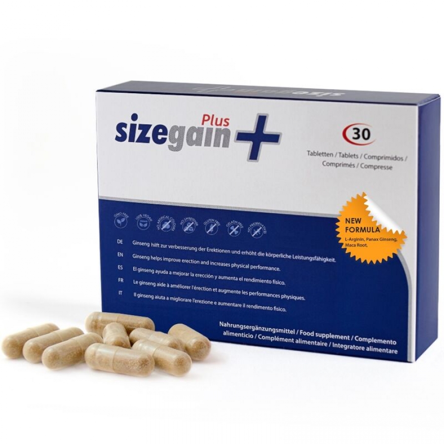 Sizegain plus 30 cápsulas mejora el tamaño del miembro mascu