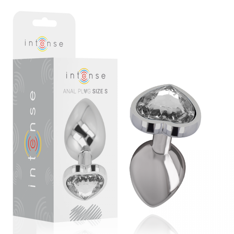 INTENSE - PLUG ANAL MÉTAL ALUMINIUM C?UR BLANC TAILLE S