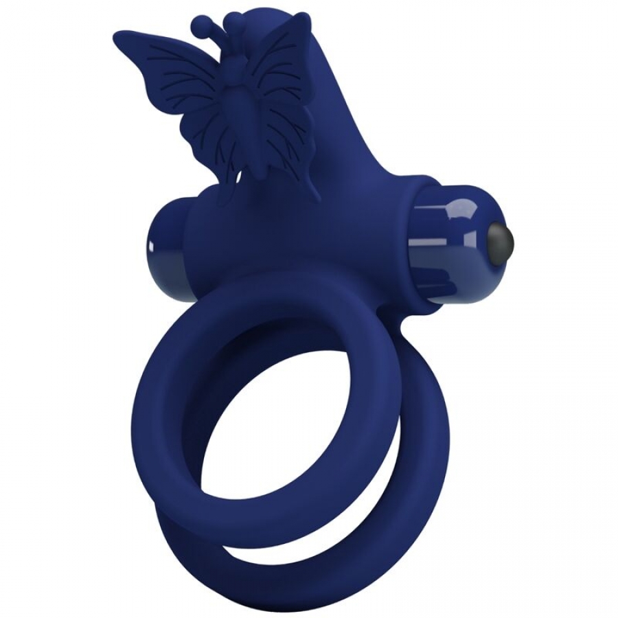 JAMELE DOPPIO ANELLO CON VIBRAZIONE E STIMOLATORE FARFALLA B