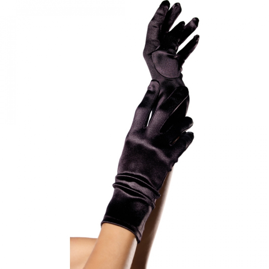 GANTS  SATIN NOIR