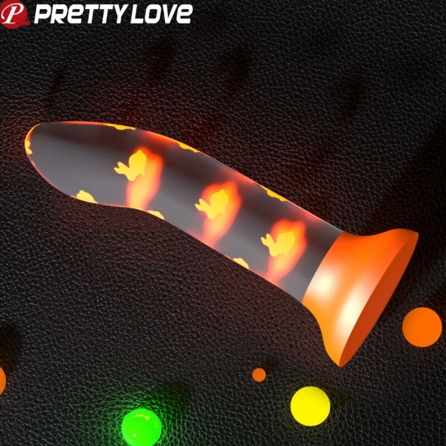 MAGICAL NIGHTFALL DILDO SIN VIBRACIÓN LUMINOSO NARANJA nº2