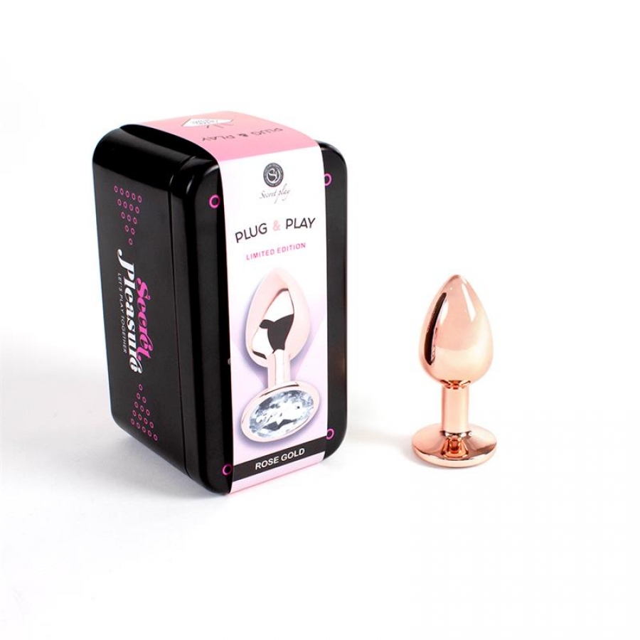 METAL BUTT PLUG ORO ROSA 5