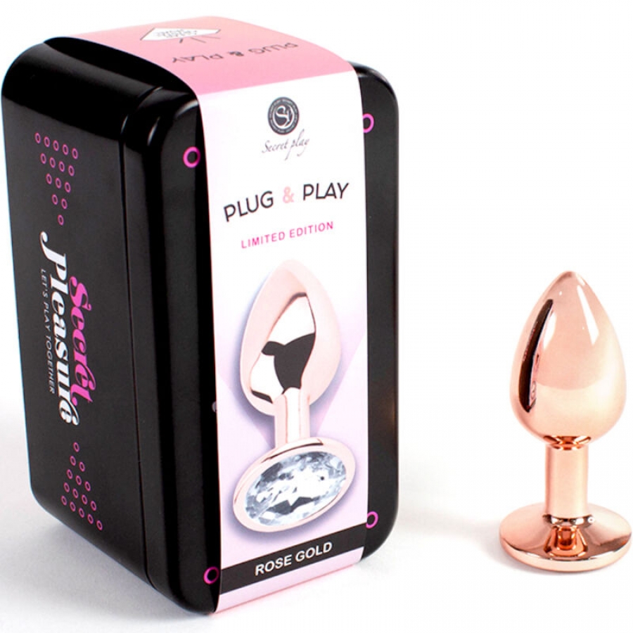 METAL BUTT PLUG ORO ROSA 10