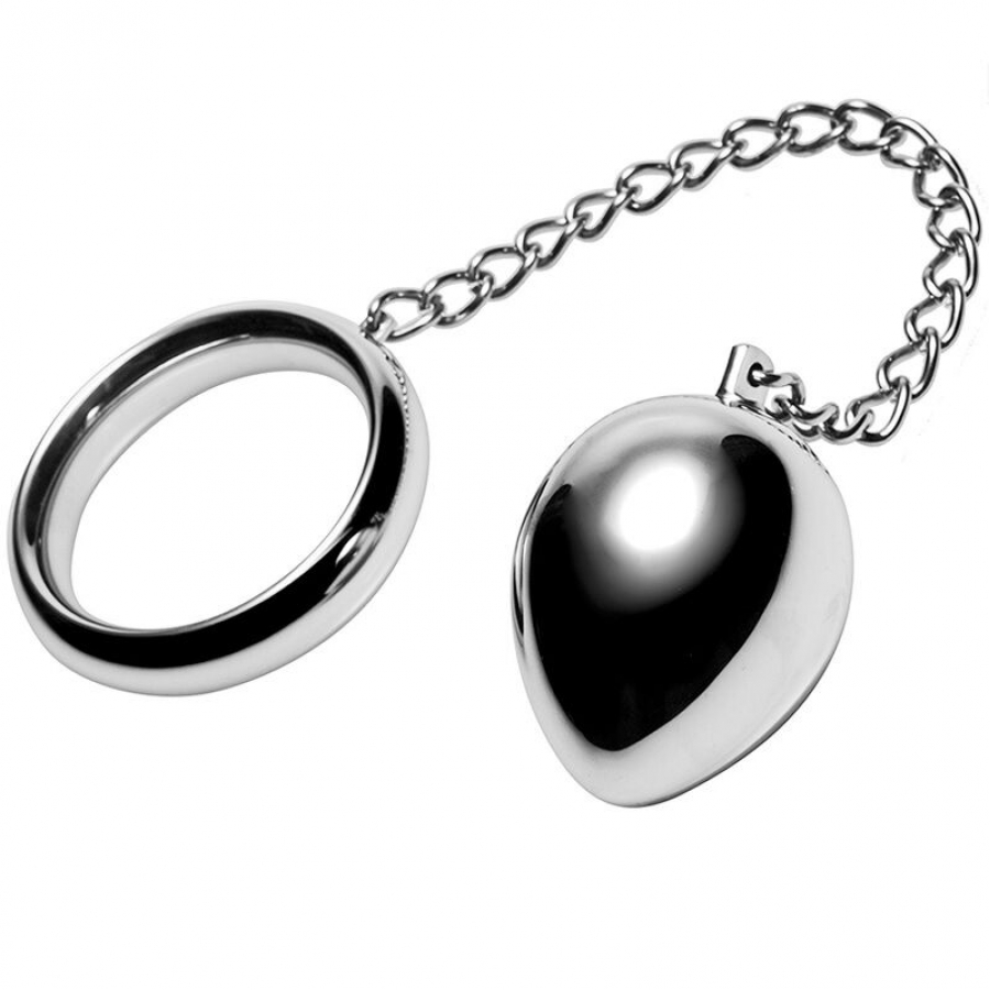 METALHARD COCK RING 45MM + CHAIN BEAD