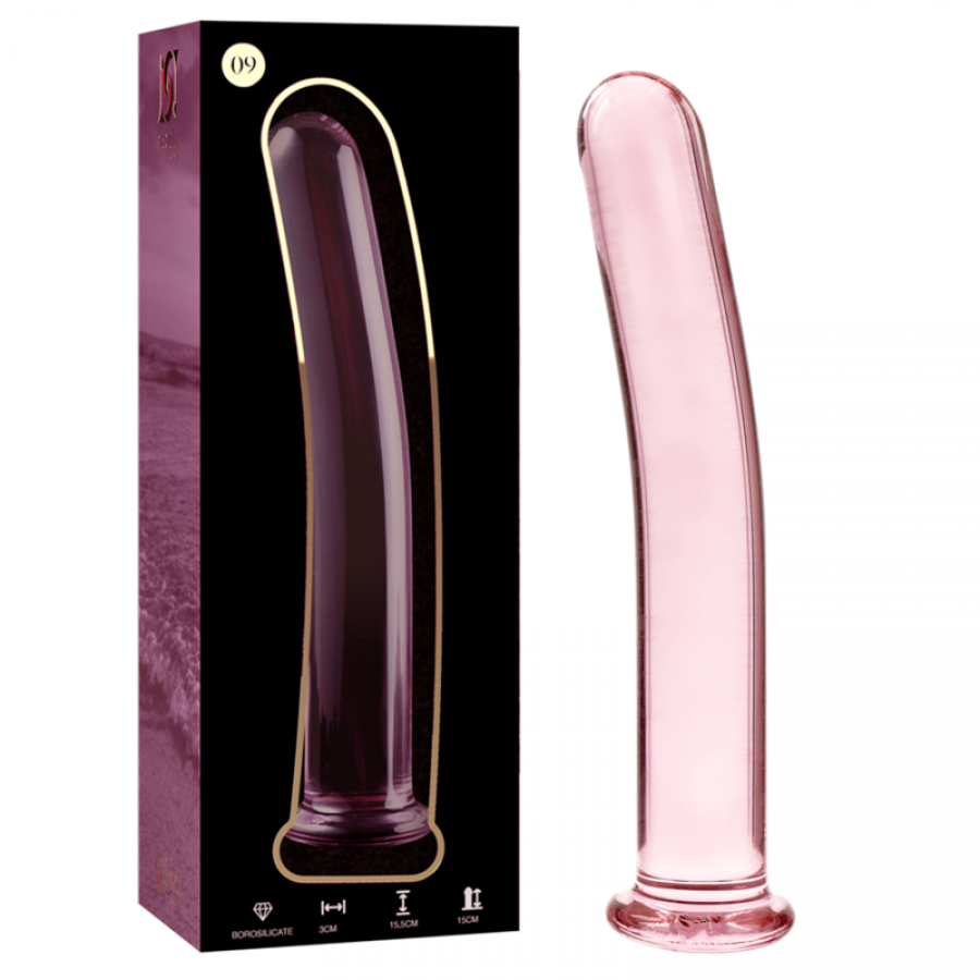 MODELO 9 DILDO VIDRO BOROSILICADO 15,5 X 2,5 CM ROSA