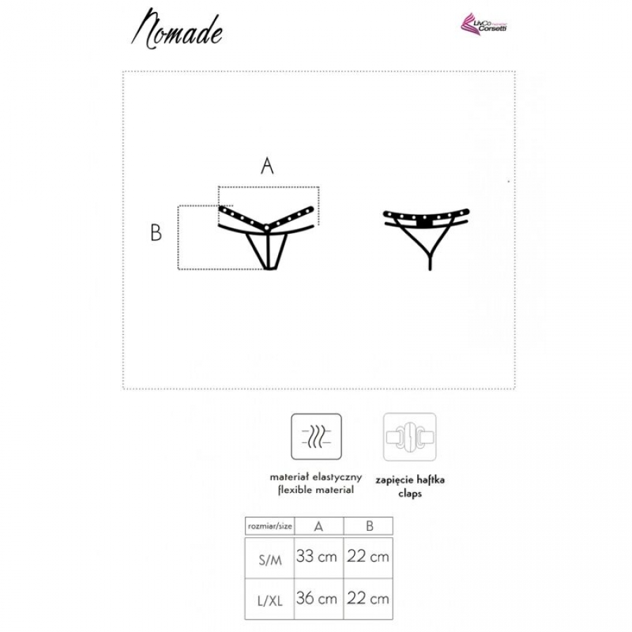 NOMADE TANGA CROTCHLESS NEGRO  14