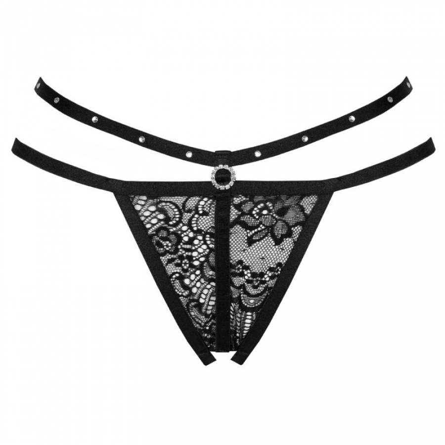 NOMADE TANGA CROTCHLESS NEGRO  6