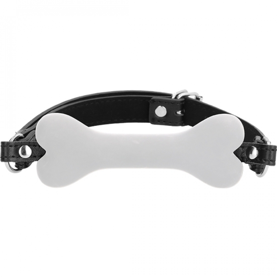 Aïe Puppy Play - bâillon silicone os - blanc
