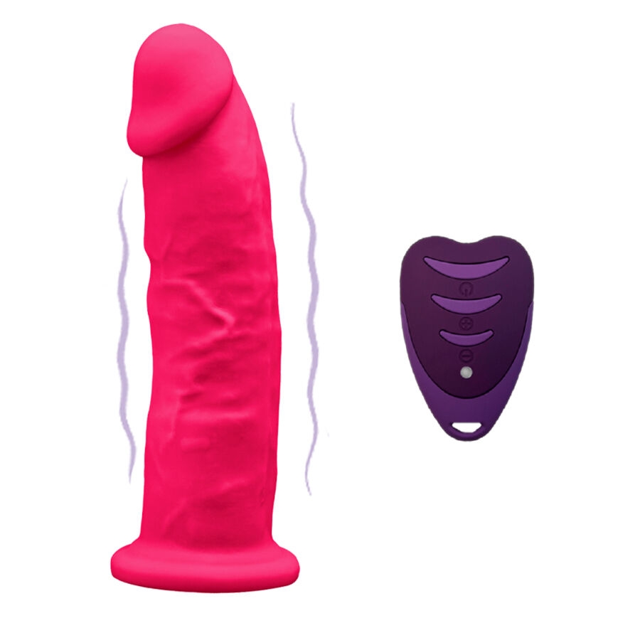MODÈLE DE PÉNIS RÉALISTE 2 ROSE + TÉLÉCOMMANDE LRS 17 CM
