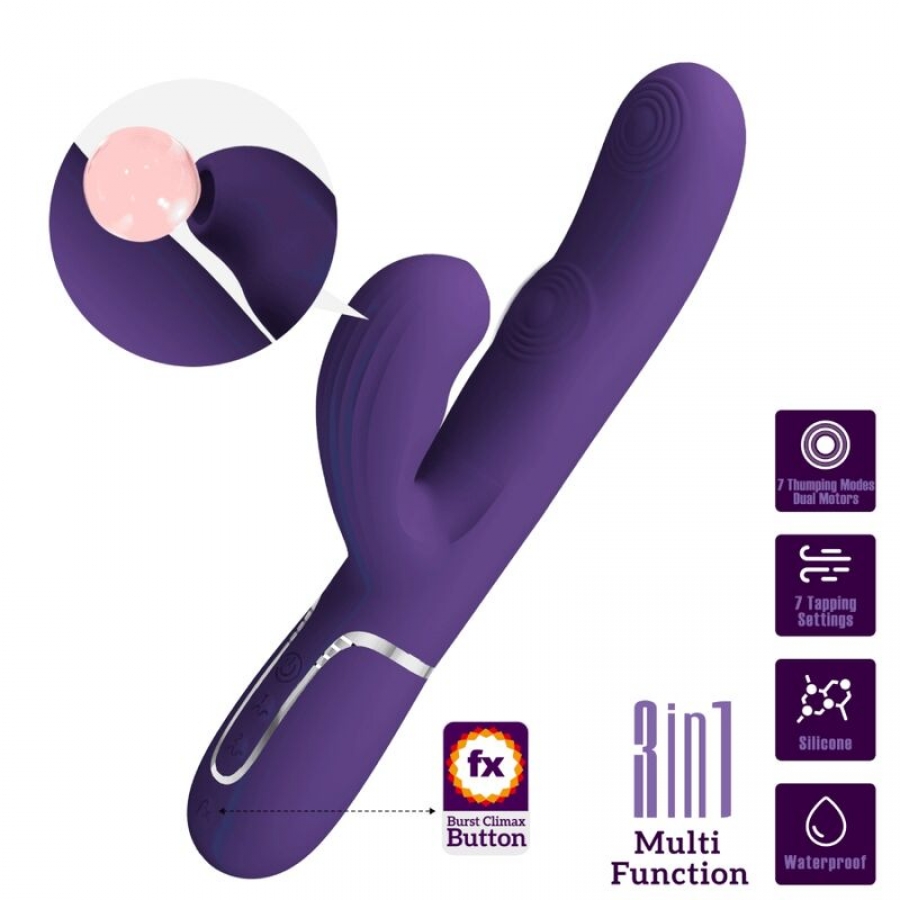 VIBRATEUR PERLITA G-SPOT 3 EN 1 MULTIFONCTION VIOLET