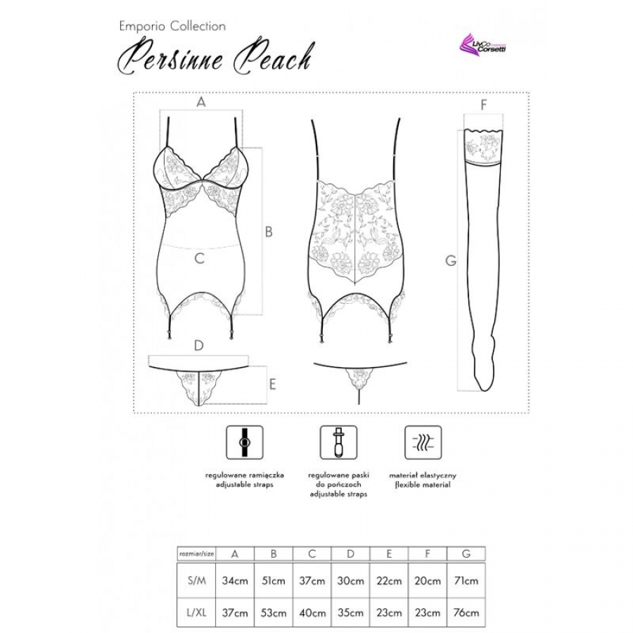 PERSINNE PEACH SET CORSET + PA 10