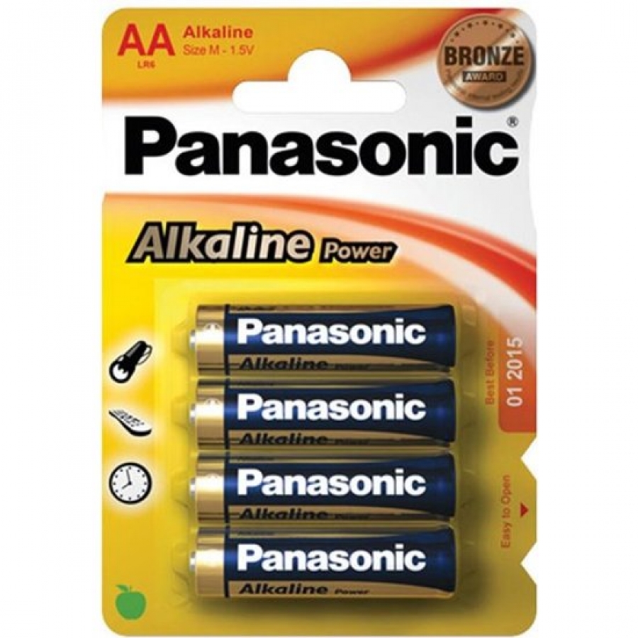 Piles x4 alcalines panasonic aa-lr06