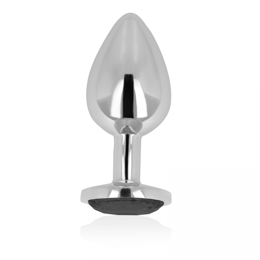 PLUG ANAL CON CRISTAL NEGRO 8 CM