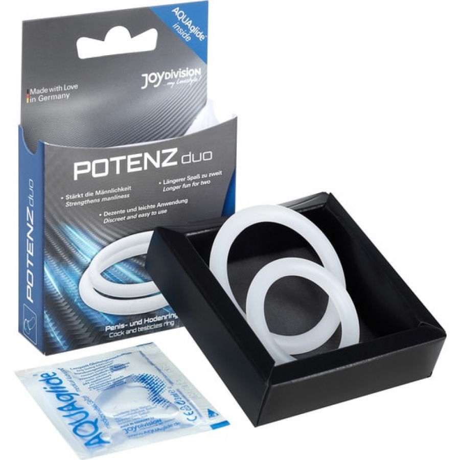 Bagues à pénis moyen duo Potenz - transparent