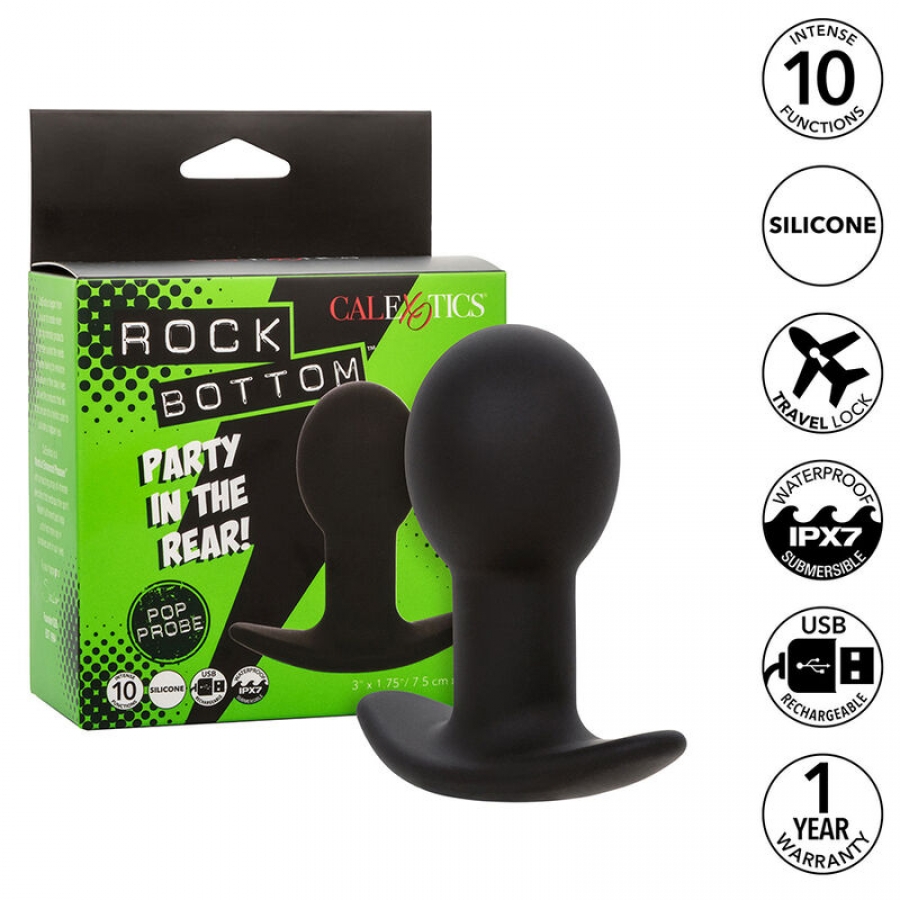 ROCK BOTTOM PLUG ANAL 10 VIBRACIONES SILICONA NEGRO