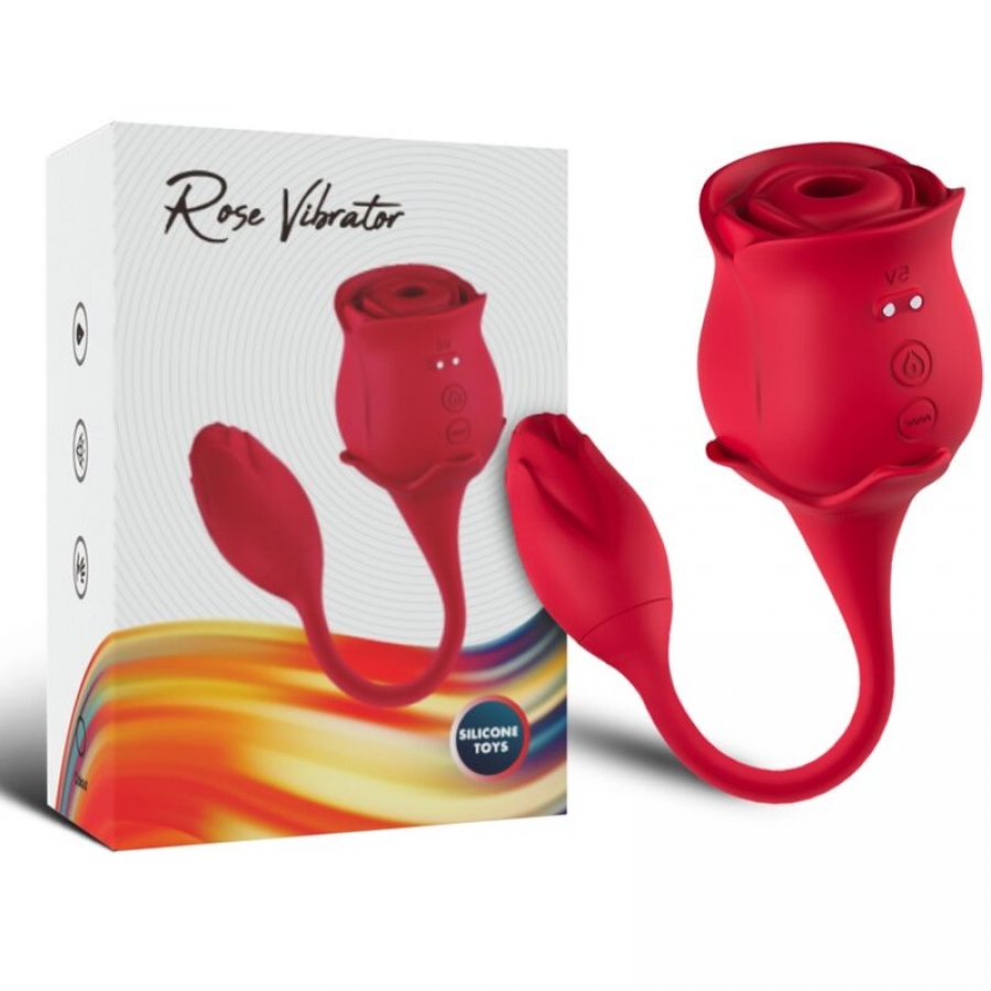 ROSA SUCCIONADOR DE CLITORIS & VIBRADOR 10 MODOS ROJO