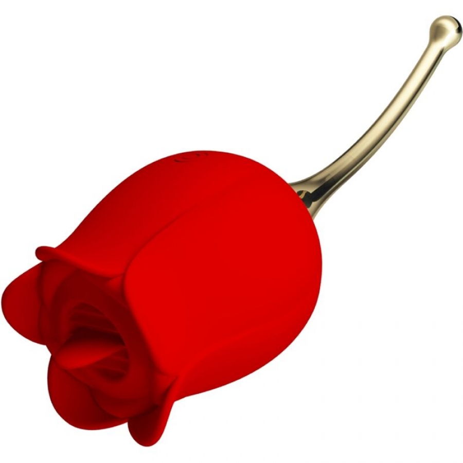 ROSE LOVER ROSA ESTIMULADORA DE CLÍTORIS 12 VIBRACIONES ROJO