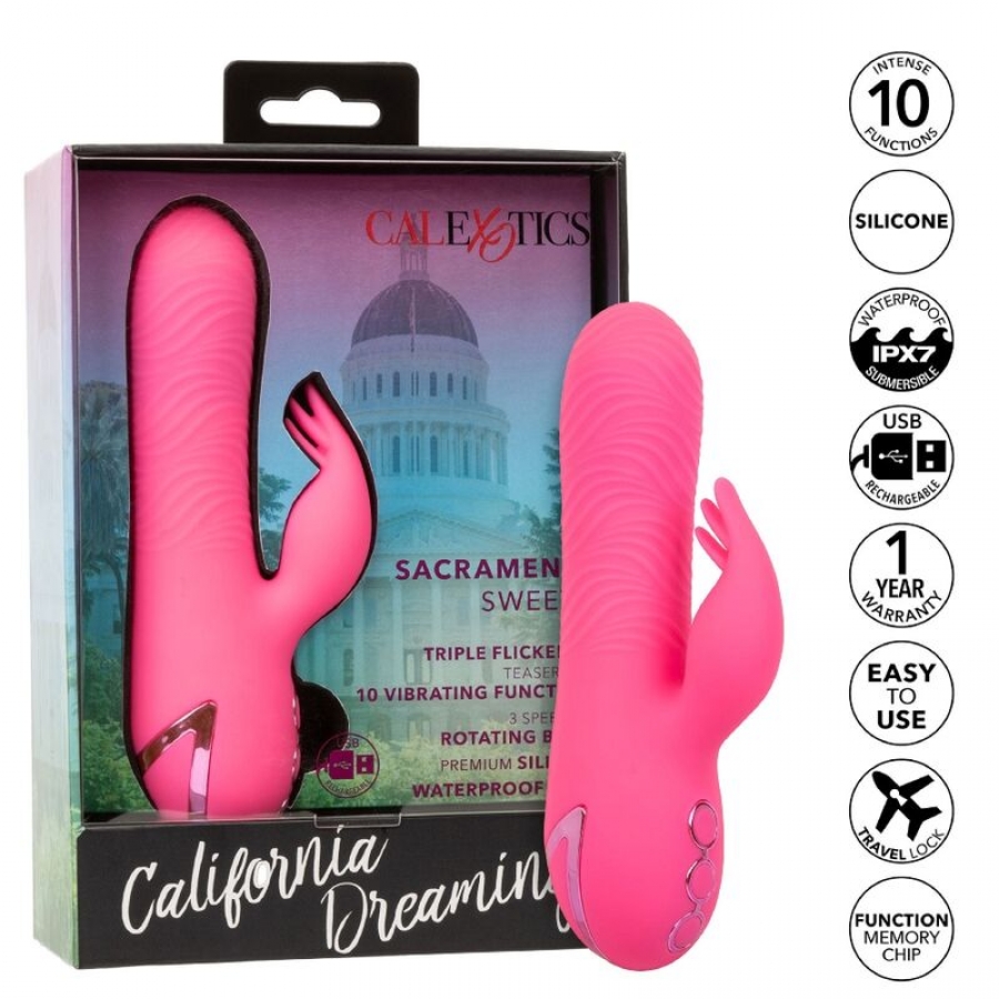 VIBRATORE SACRAMENTO SWEETIE RABBIT PINK BY CALIFORNIA DREAM