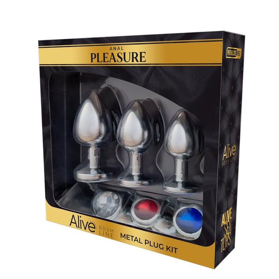 KIT PIACERE ANALE 3 PLUG METAL