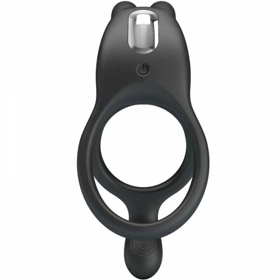 SETH DOBLE ANILLO VIBRADOR RABBIT 7 VIBRACIONES NEGRO