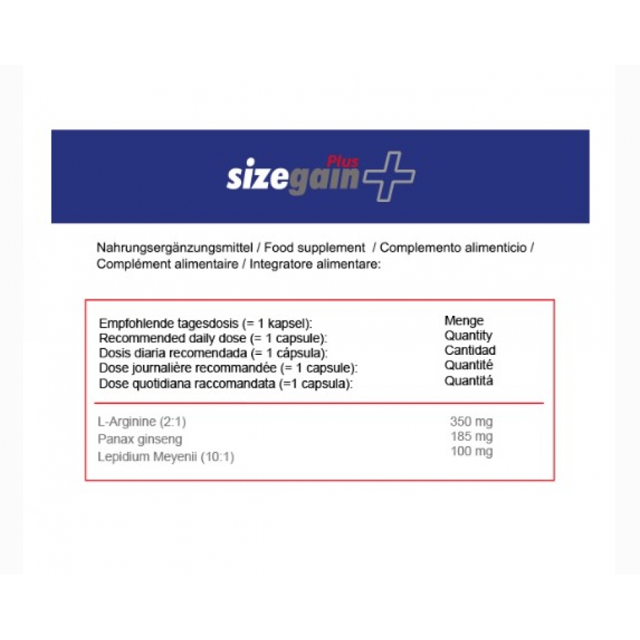 SIZEGAIN PLUS PASTILLAS 2