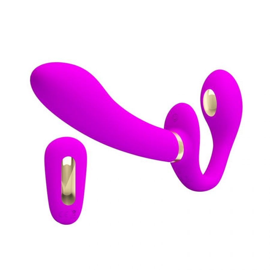 THUNDERBIRD VIBRATORE DOPPIO STRAP-ON TELECOMANDO VIOLA