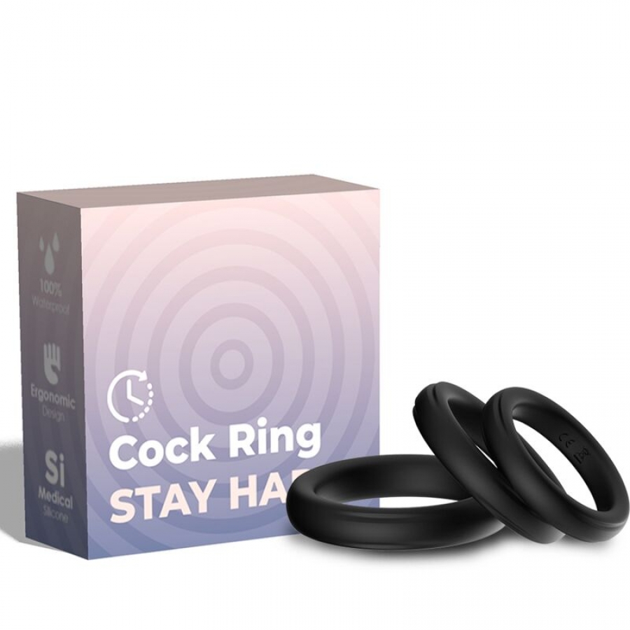 BAGUE TRIPLE SILICONE NOIRE