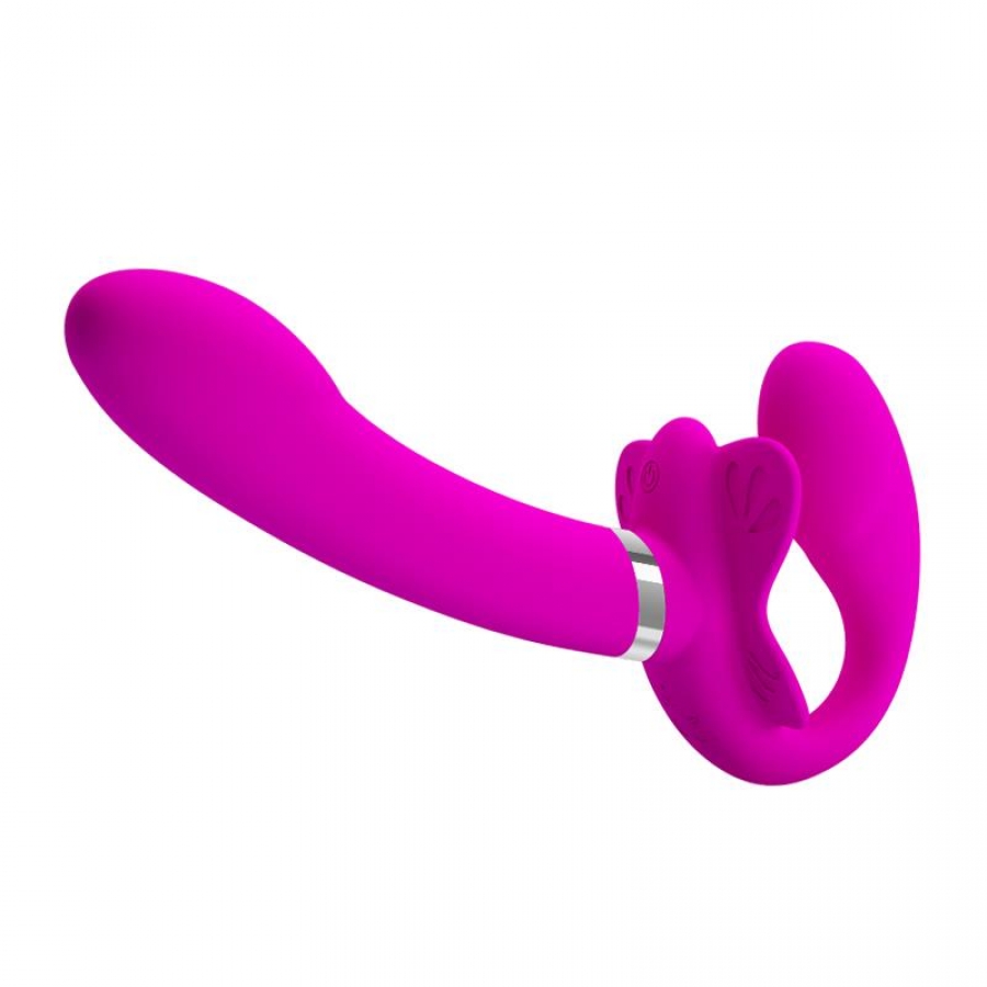 VALERIE VIBRATORE DOPPIO STRAP-ON 12 VIBRAZIONI VIOLA