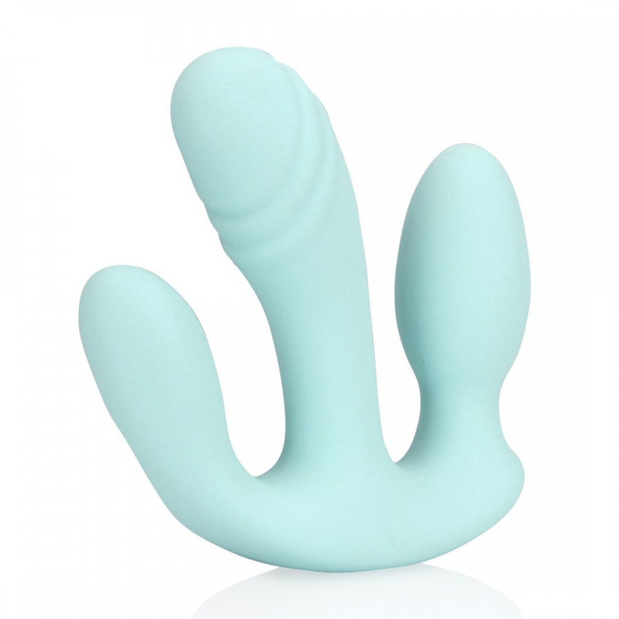 VIBRATEUR 3-1 EN SILICONE LIQUIDE BREEZY BLUE LOVELINE