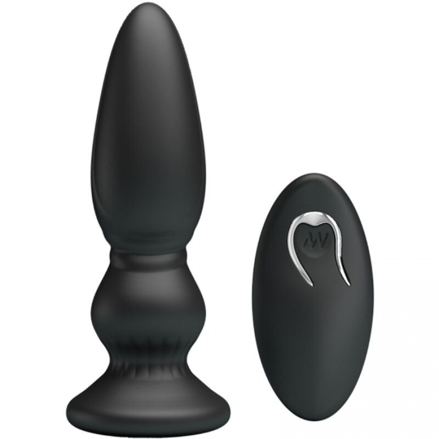 VIBRADOR POTENTE CONTROL REMOTO ANAL PLUG NEGRO