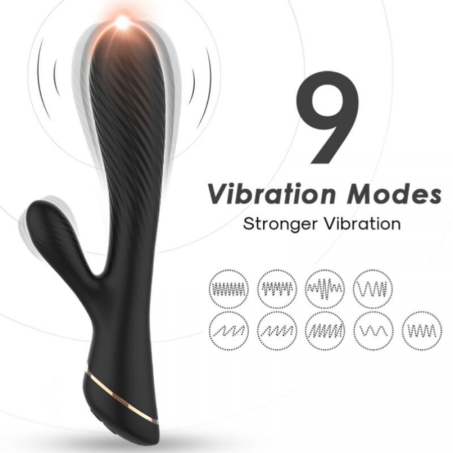 VIBRADOR RABBIT SILICONA NEGRO