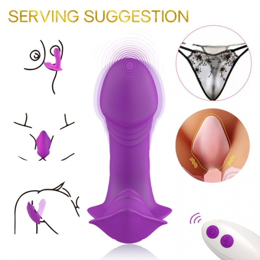 VIBRADOR DE APITO CONTROLE REMOTO INTRODUZÍVEL ROXO