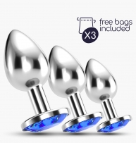 ANAL TRAIN TRIO BIJOU AZUL CRUSHIOUS COM BOLSAS INDIVIDUAIS